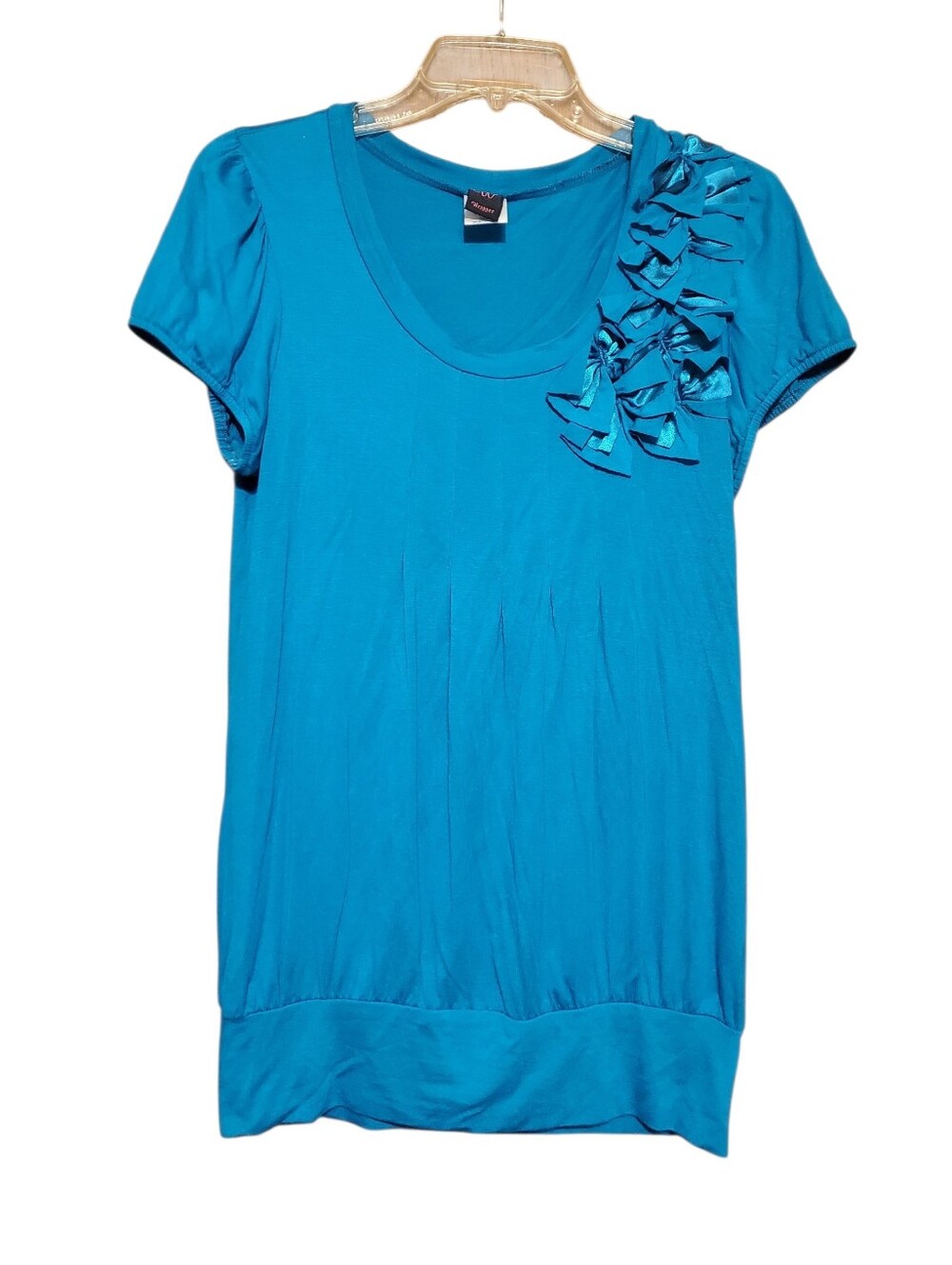 Wrapper Teal Cap Sleeved Top